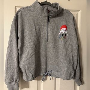 Tokyo Olympics USA cropped quarter zip
